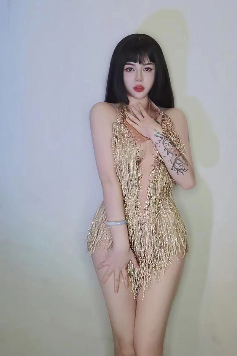 High-Elasticity Tassels Dance Suit for Yoga & Ballet