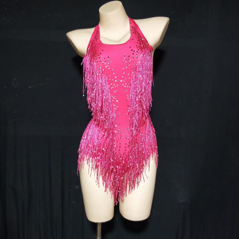 High-Elasticity Tassels Dance Suit for Yoga & Ballet
