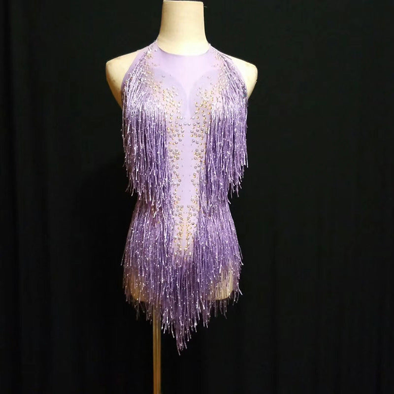 High-Elasticity Tassels Dance Suit for Yoga & Ballet
