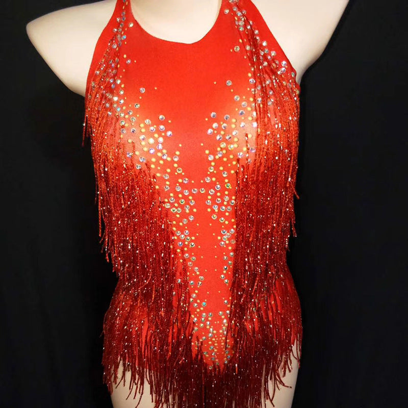 High-Elasticity Tassels Dance Suit for Yoga & Ballet