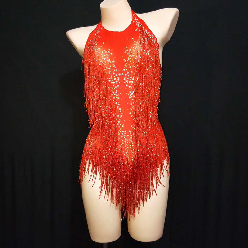 High-Elasticity Tassels Dance Suit for Yoga & Ballet