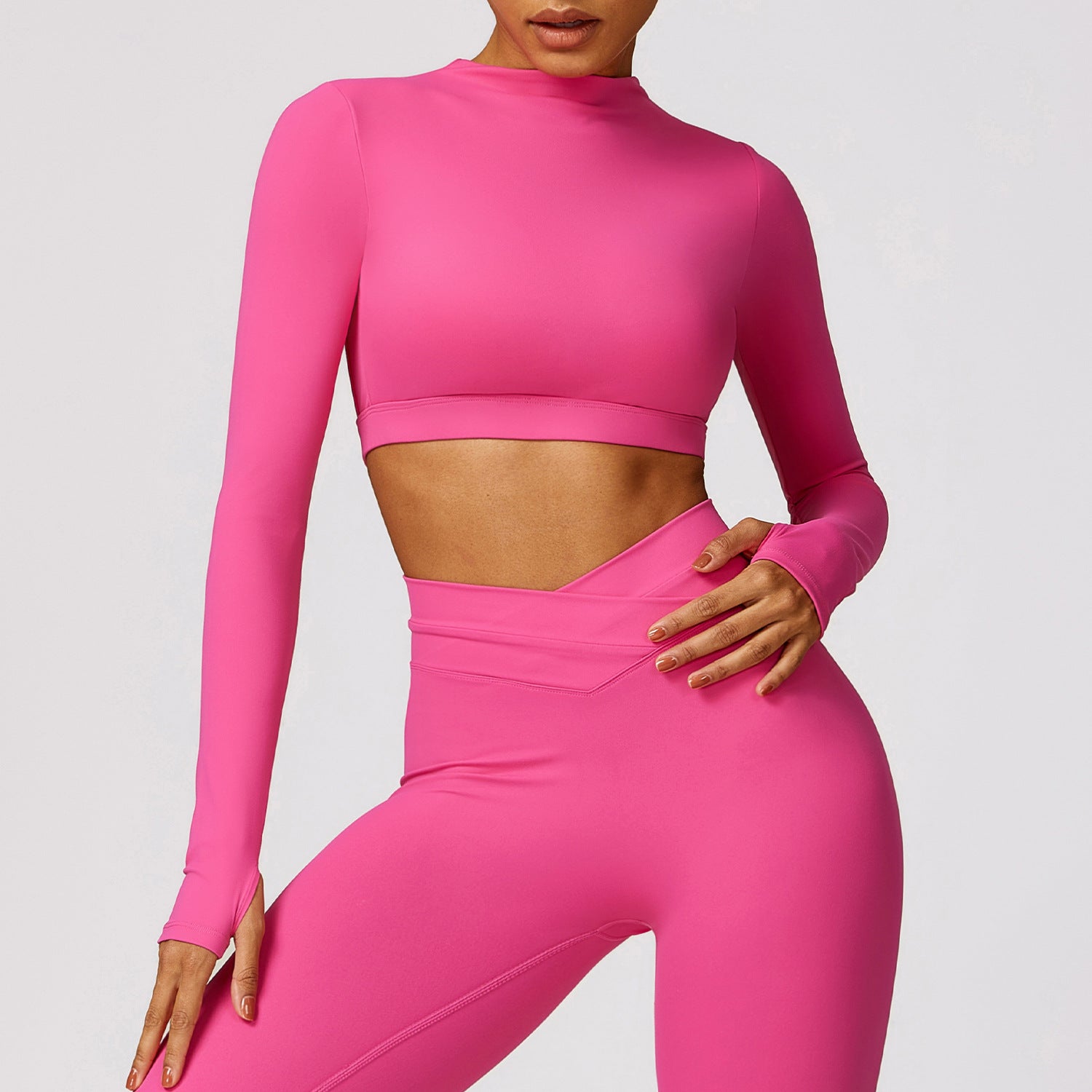 Long-Sleeve Backless Yoga Top for Fitness & Running