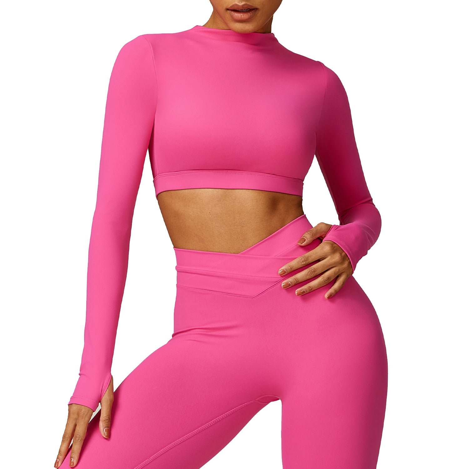 Long-Sleeve Backless Yoga Top for Fitness & Running