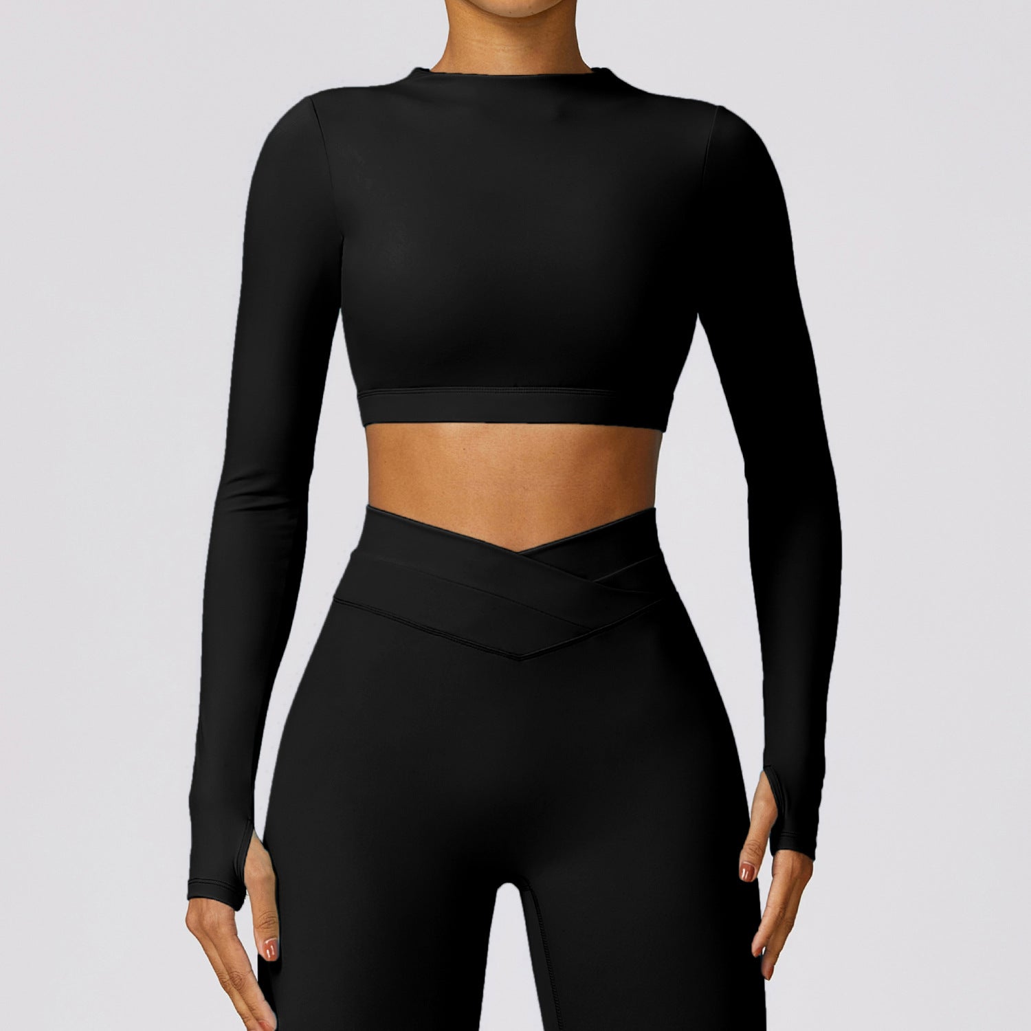 Long-Sleeve Backless Yoga Top for Fitness & Running