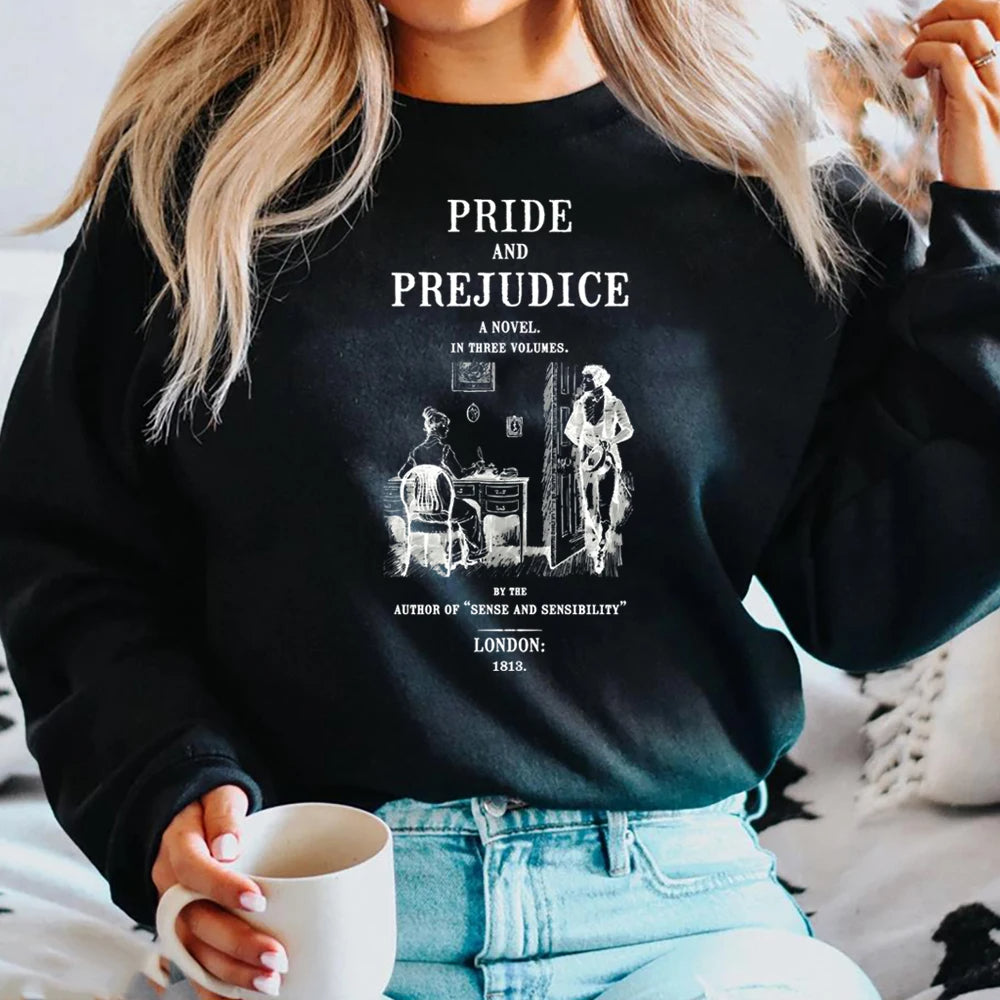 Jane Austen Pride and Prejudice Literary Retro Sweatshirt