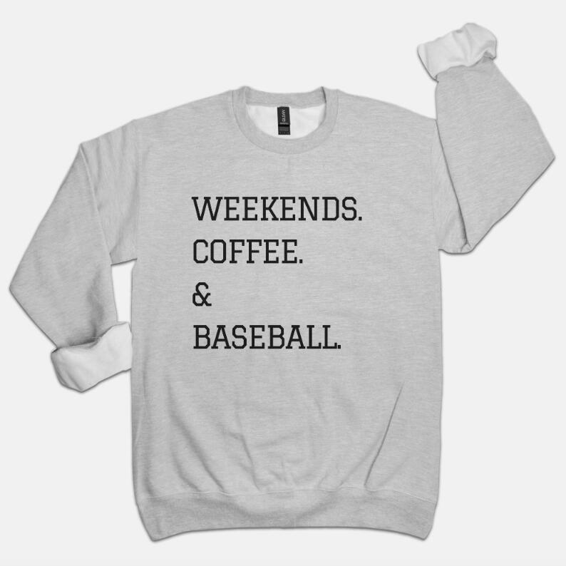 Weekend Coffee Print Round-Neck Slim Fit Sweatshirt