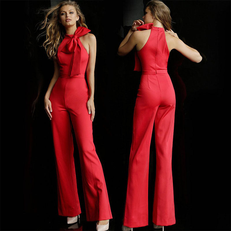 Chic Women's Bow Detail Jumpsuit & Romper