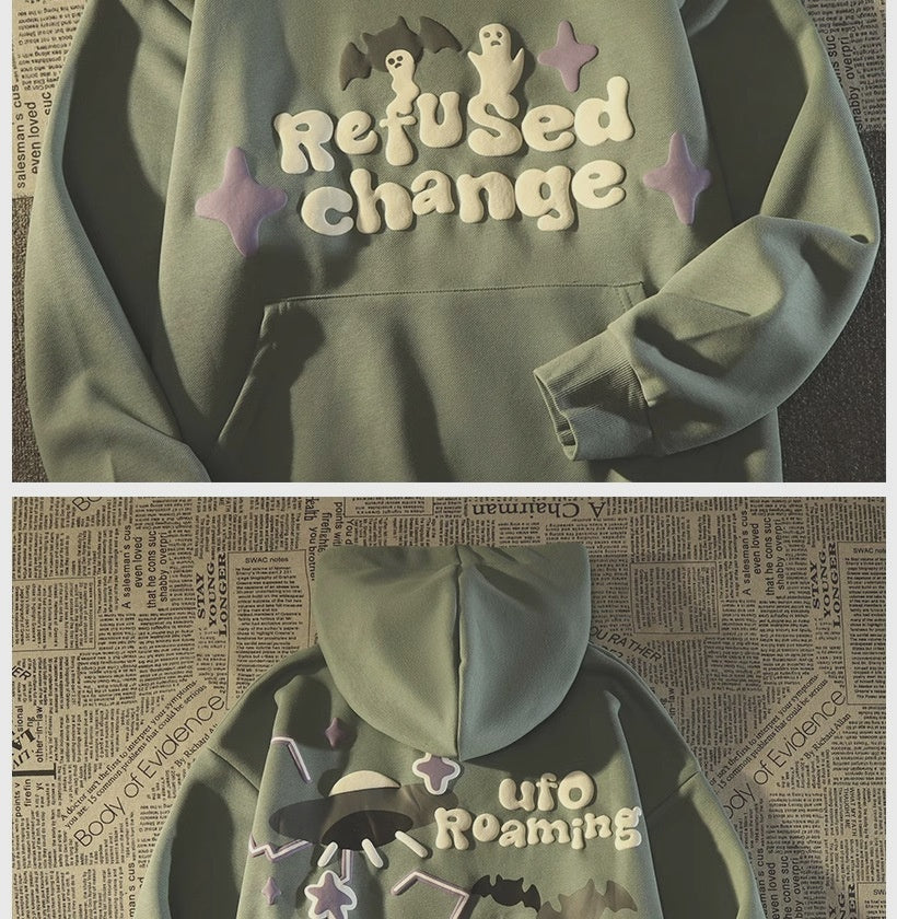 Retro Bat Ghost Oversized Hoodie