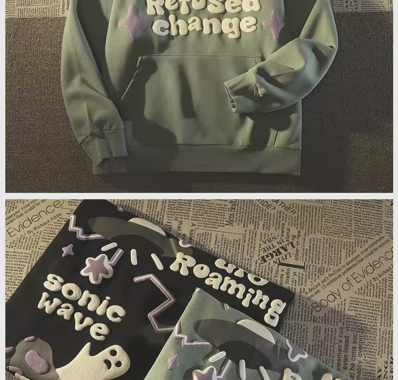 Retro Bat Ghost Oversized Hoodie