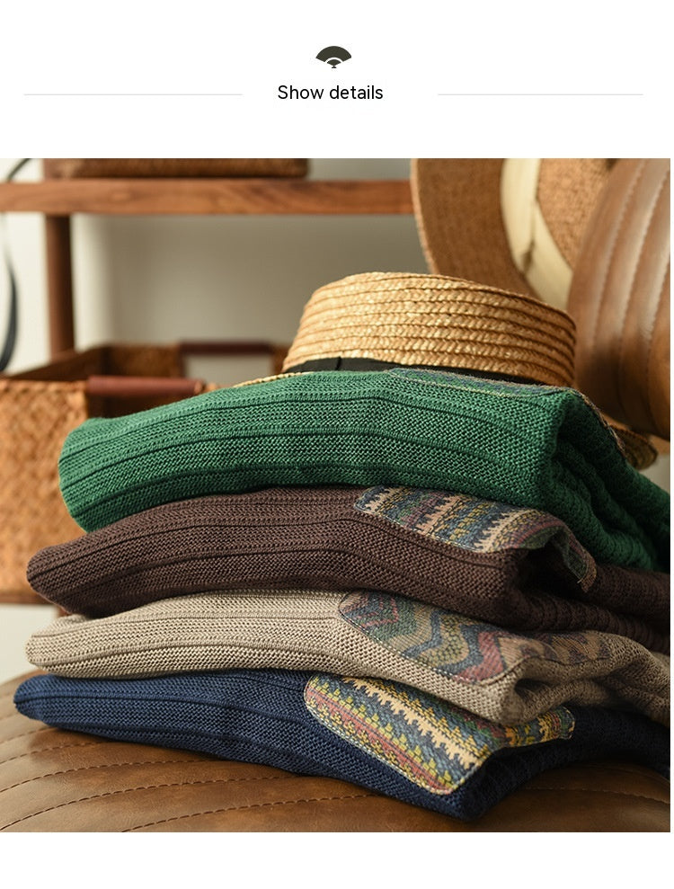 Casual Cotton Knitted Patch Hoodie for Women