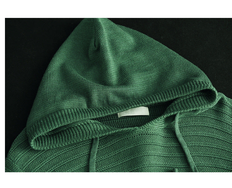Casual Cotton Knitted Patch Hoodie for Women
