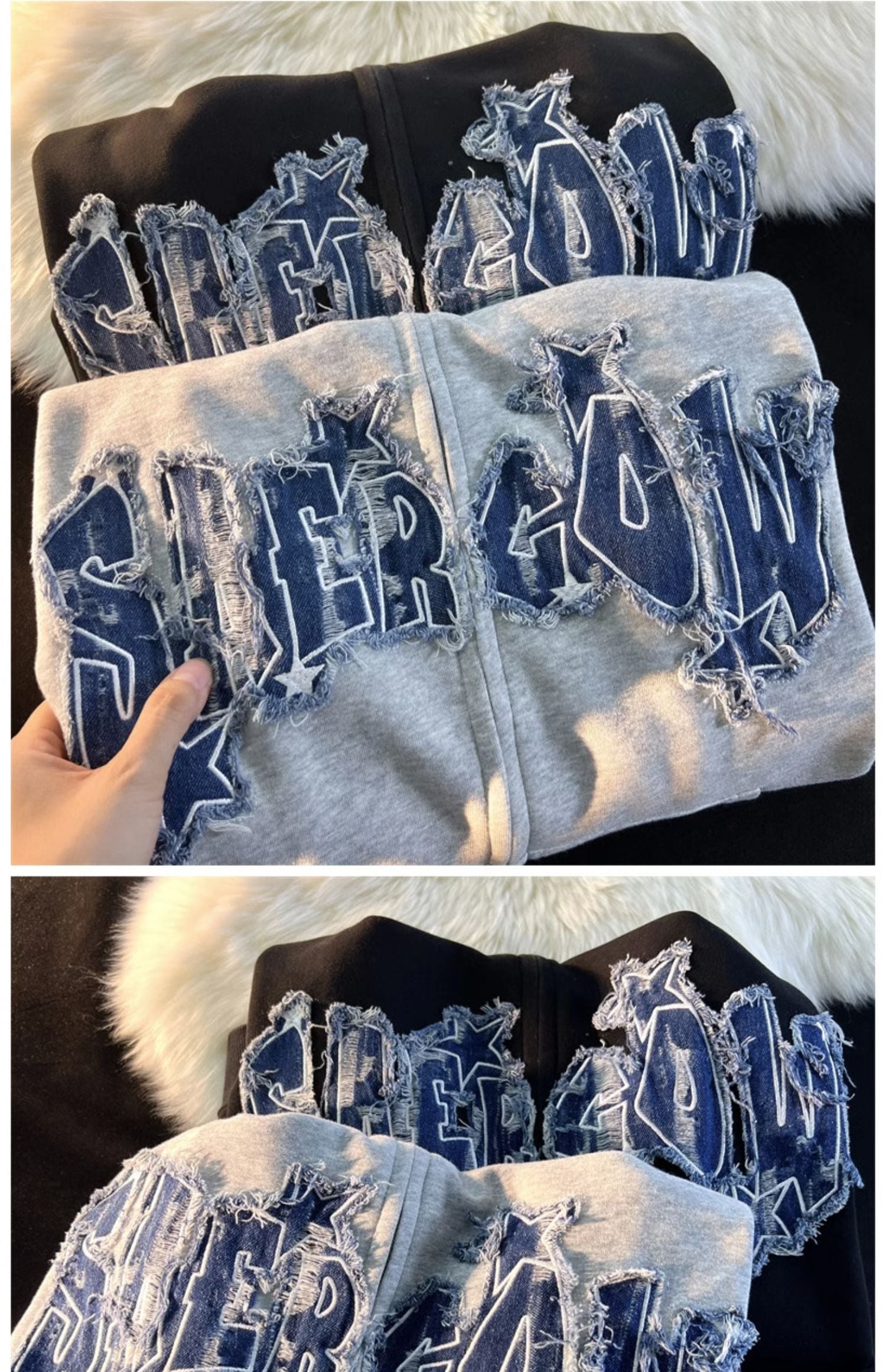 Women's Letter Zip-Up Hooded Cardigan Sweater