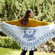 Owl Pattern Scarf for Women, Spring and Autumn Thin Acrylic Wrap