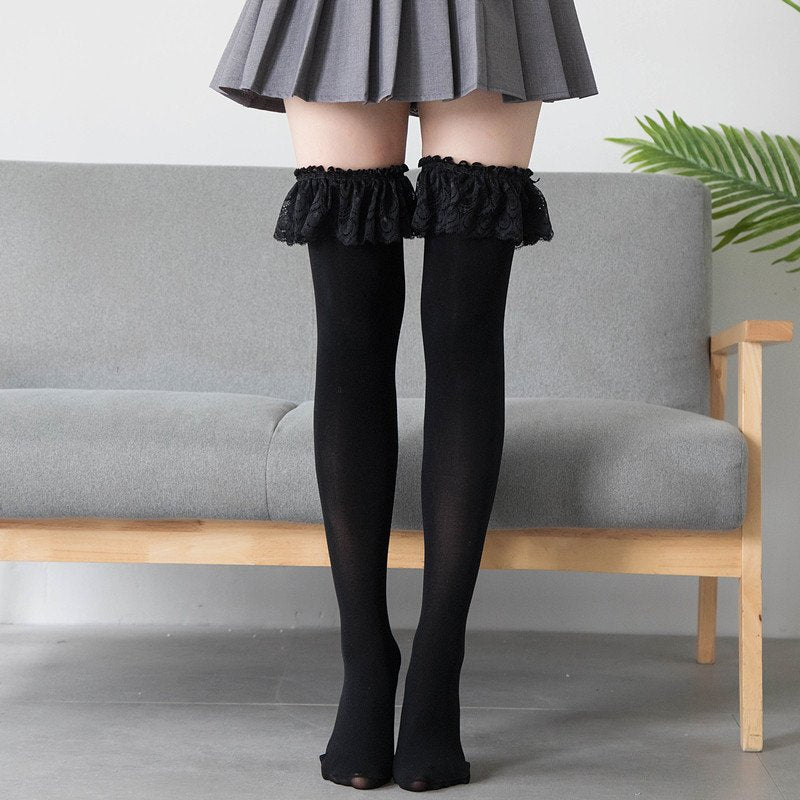 Elegant Velvet Knee High Stockings for Women