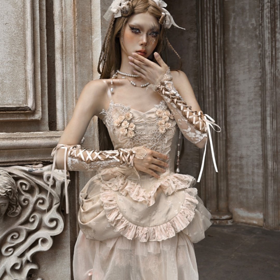 French Rococo Strap Adjustable Ballet Gloves Oversleeves
