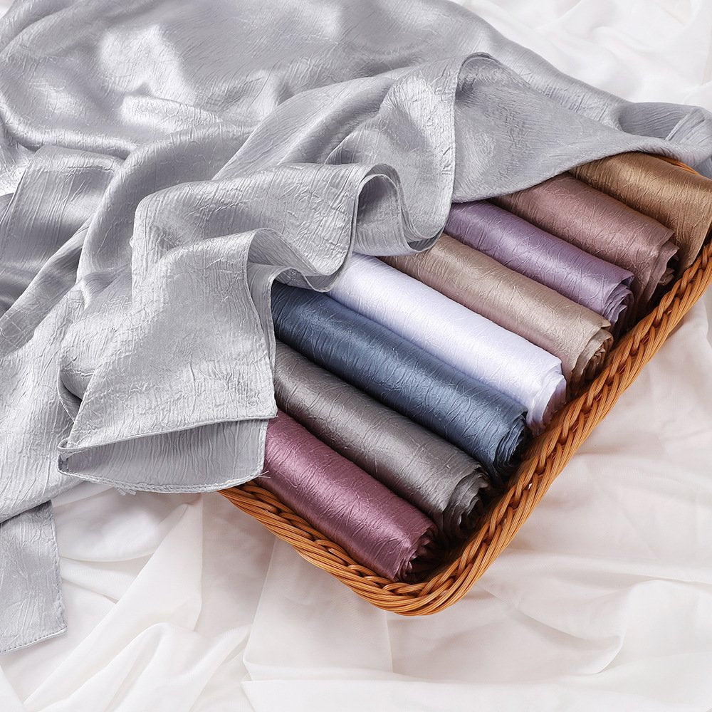 Soft Satin Scarf for Women, 70x175cm, 15 Colors