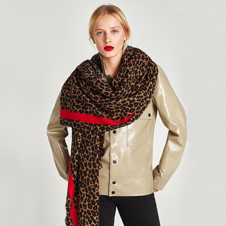 Warm Leopard Scarf for Women - Imitation Cashmere