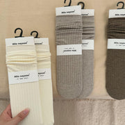 Vertical Stripe Crew Socks for Women - Soft Cotton, Versatile Style