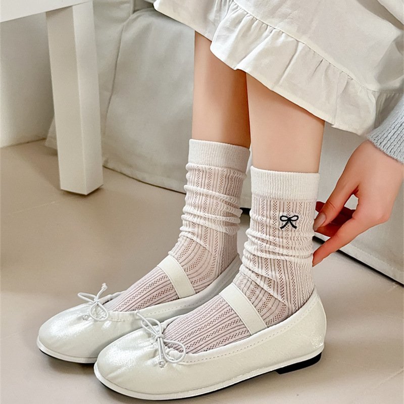 Soft Cotton Bow Socks for Women