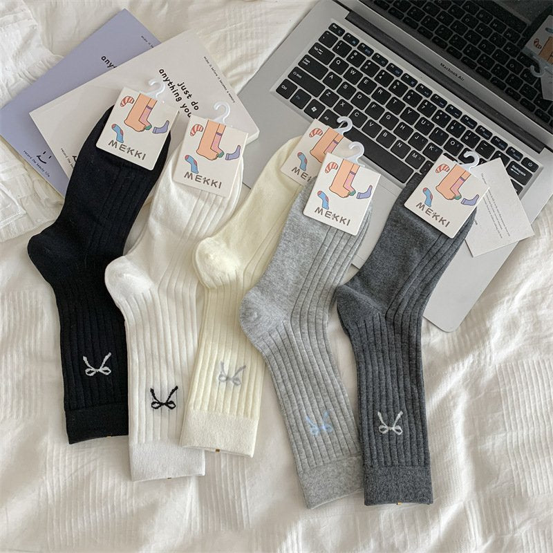 Chic Bow Tube Socks for Women