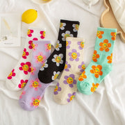Women's Smiling Flower Jacquard Socks