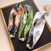 Convenient Small Magnetic Suction Silk Scarf for Women