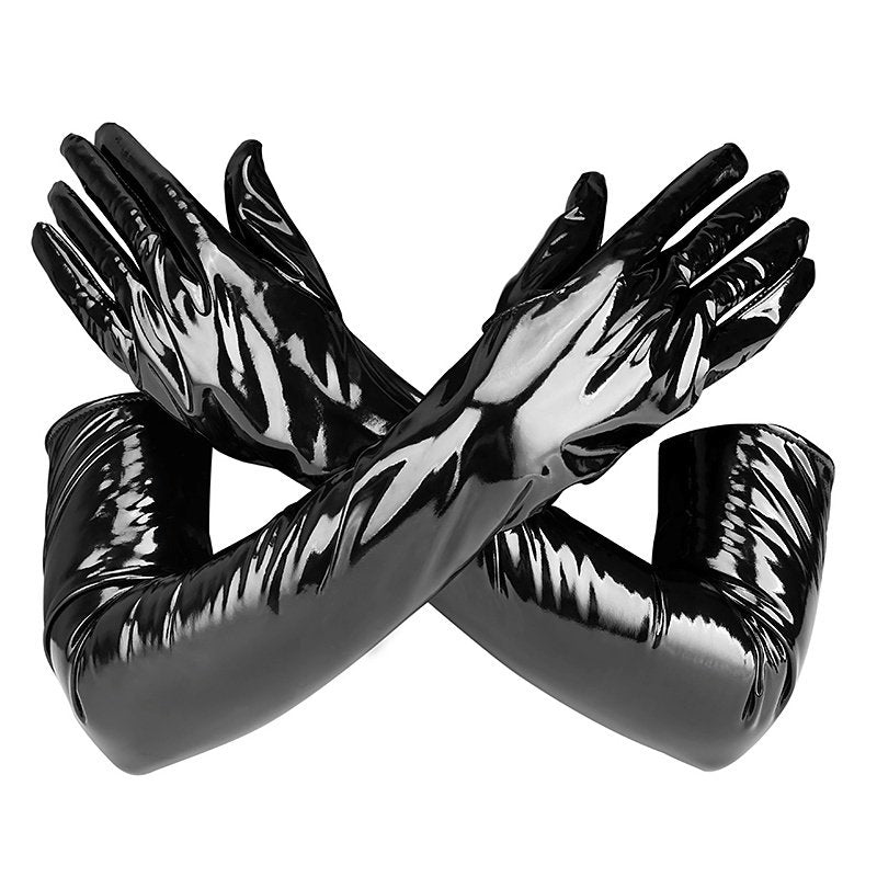 Dance Performance Gloves Black Leather Sleeve Cover