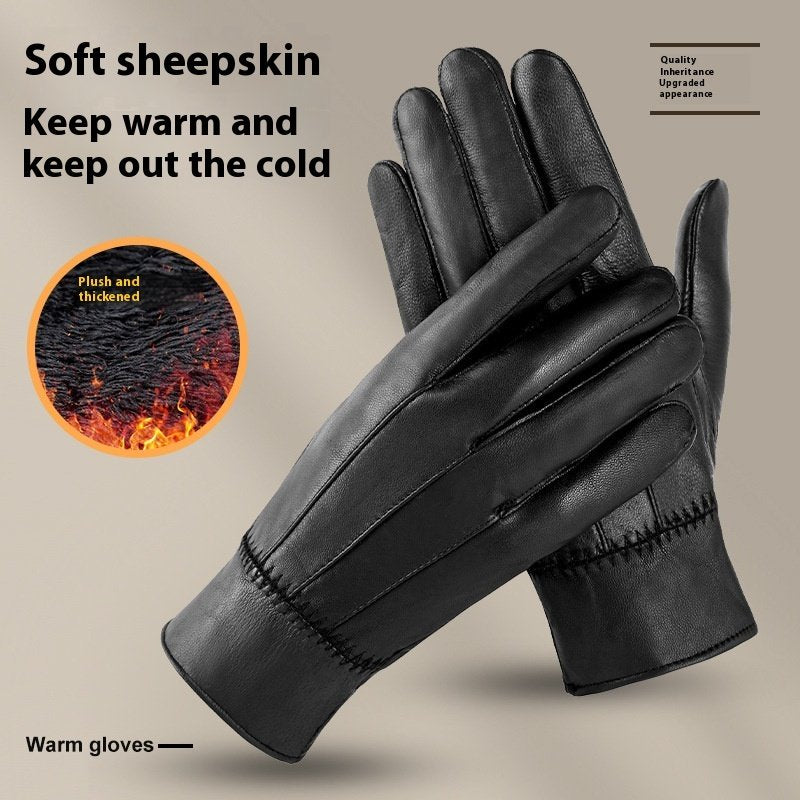 Warm Fleece Lined Sheepskin Gloves for Men & Women