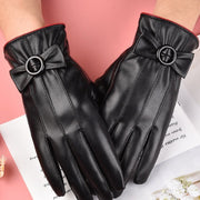 Warm Winter Gloves for Women, Thickened Black Gloves
