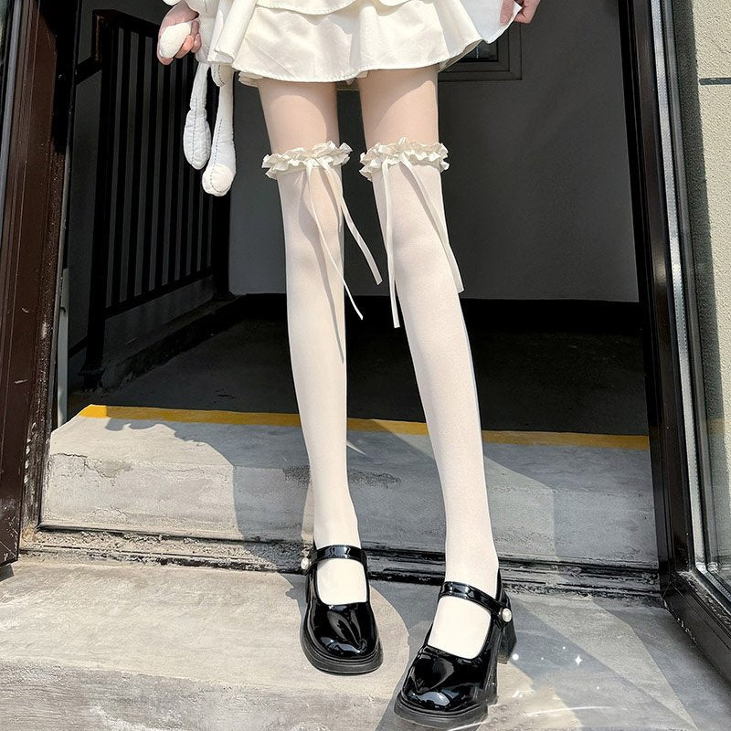 Summer Velvet Knee Socks for Women Thin High-Cylinder Socks
