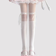 Ultra-Thin Women's Lace-up Pantyhose for Smooth Legs