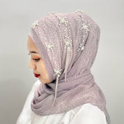 Add Elegant Touch with Gold Beaded Headscarf