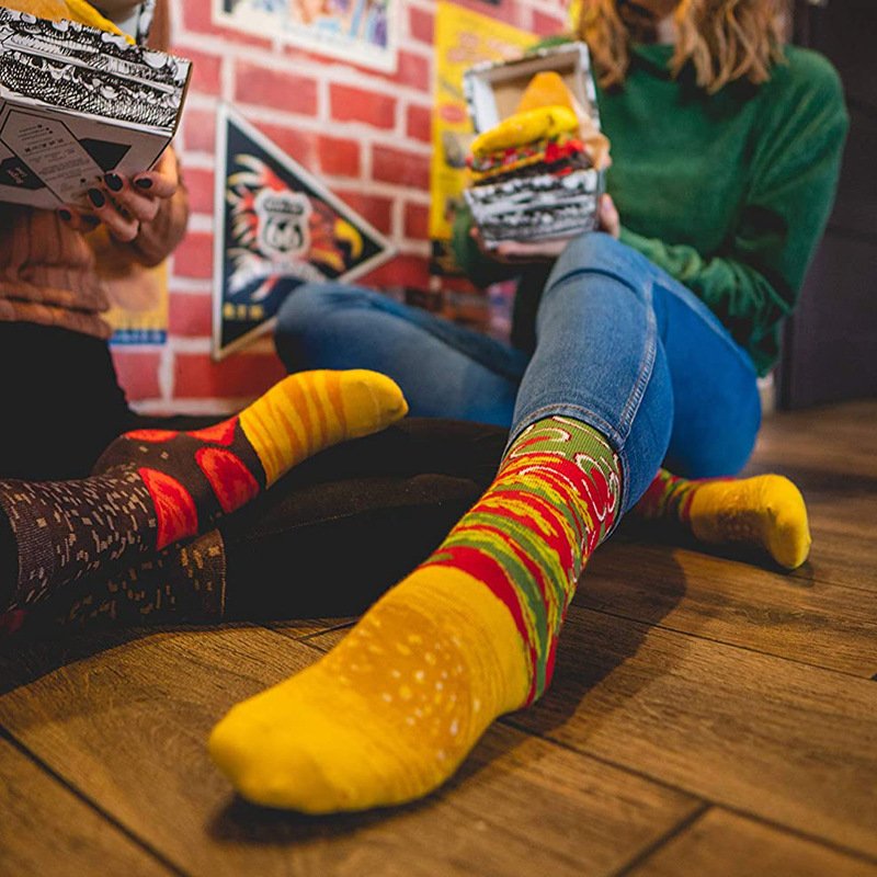 Fun Hamburger Socks for Party Gift