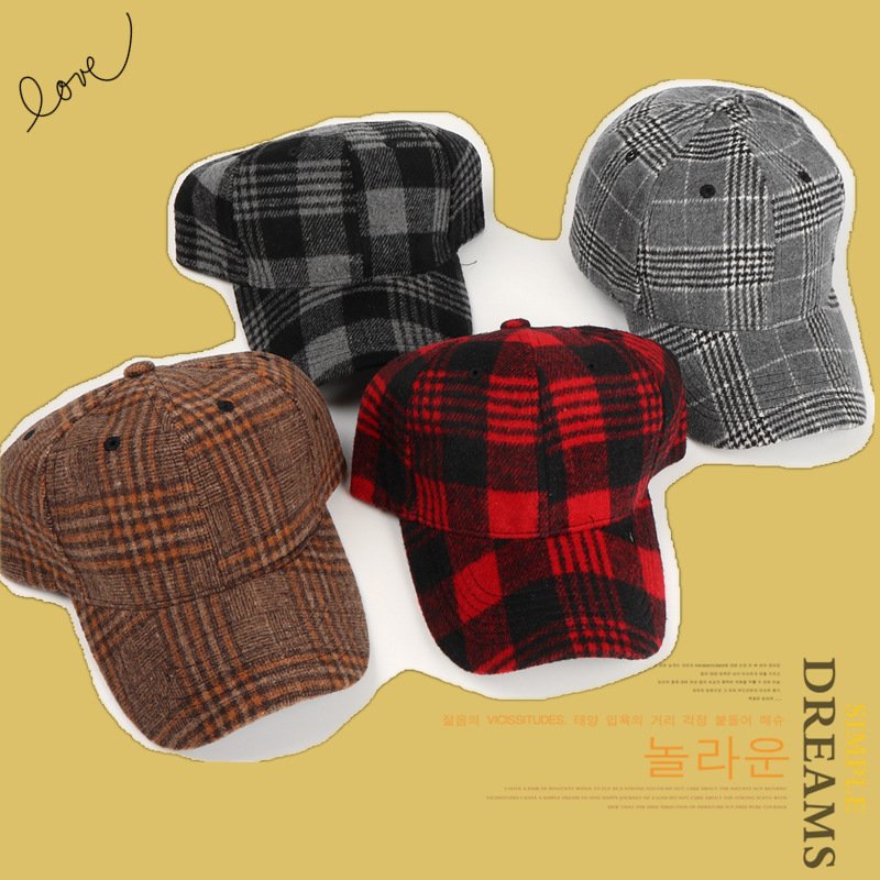 Plaid Woolen Cap