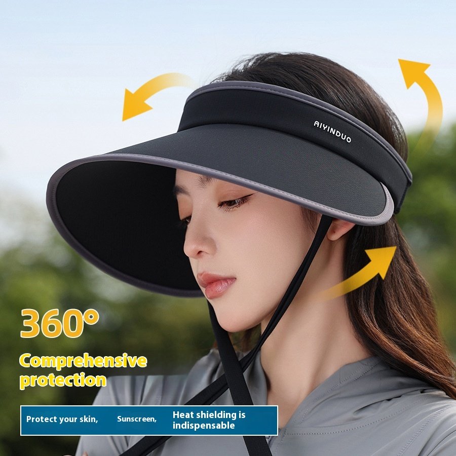 Sun Protection Plaid Topless Hat for Women