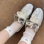 Ultra-Thin Love Embroidery Socks for Women