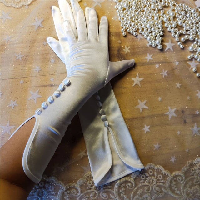Elegant Wedding Satin Gloves for Brides