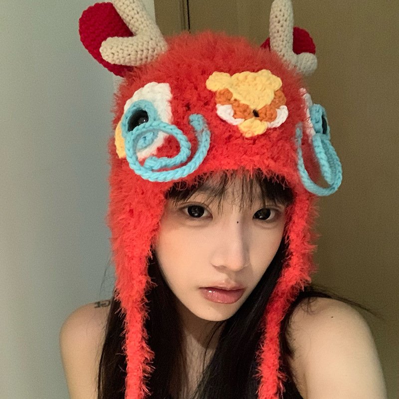 Cozy Cartoon Earflap Hat for Women