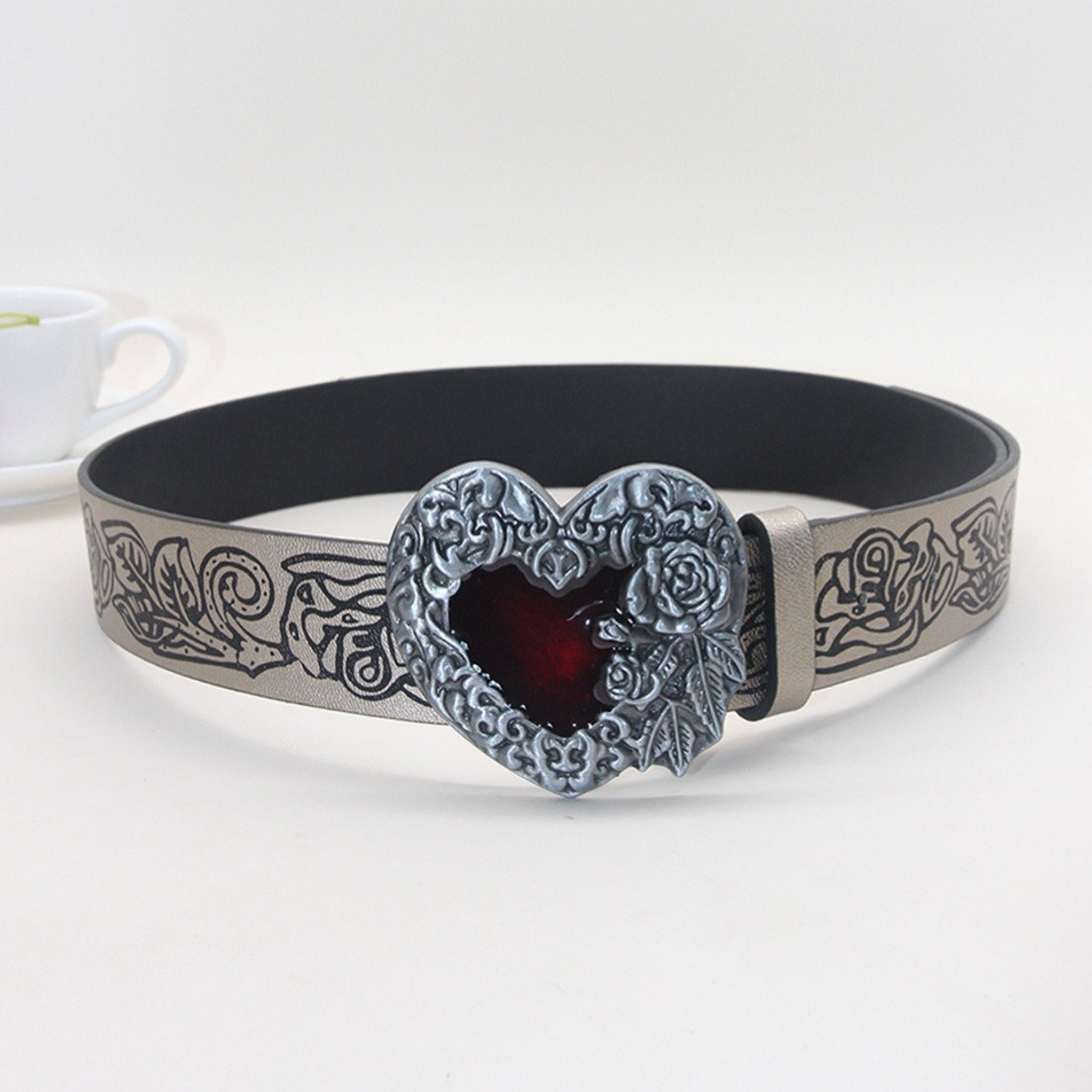 Vintage Punk Style Gold Embossed Belt for Women