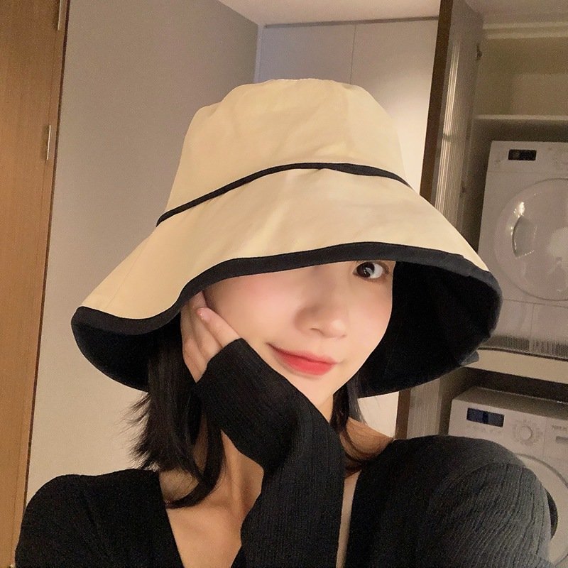 Summer Big Brim Bucket Hat for Women, All-Match Korean Style
