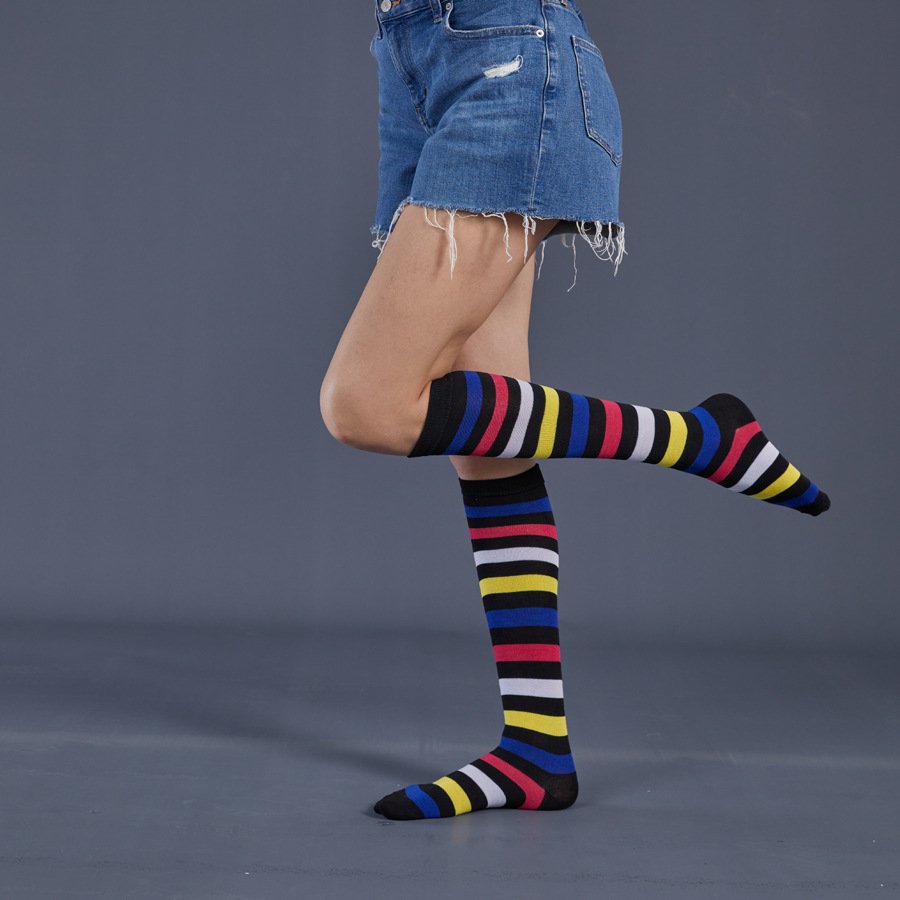 Rainbow Stripe Dance Socks for Women, Free Size