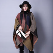 Warm Lattice Shawl for Women, Multi-Color Plaid Cashmere Travel Scarf