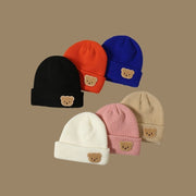 Cozy Embroidered Bear Knit Hat for Women & Men