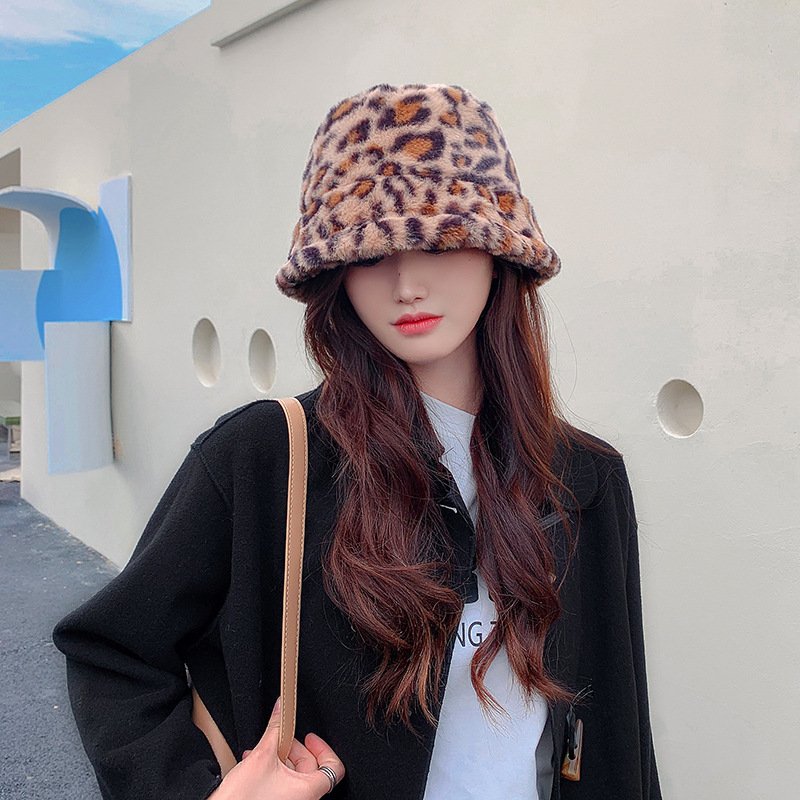 Warm Beige Fleece-Lined Face Covering Bucket Hat