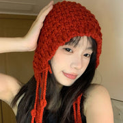 Warm Beanie for Women - Thermal Knitting Woolen Cap