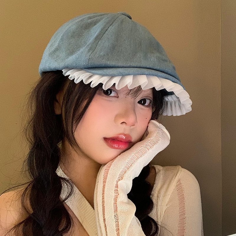 Lightweight Japanese-Style Denim Beret for Women