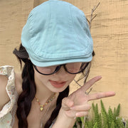 Lake Blue Retro Denim Sun Hat for Women