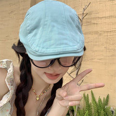 Lake Blue Retro Denim Sun Hat for Women