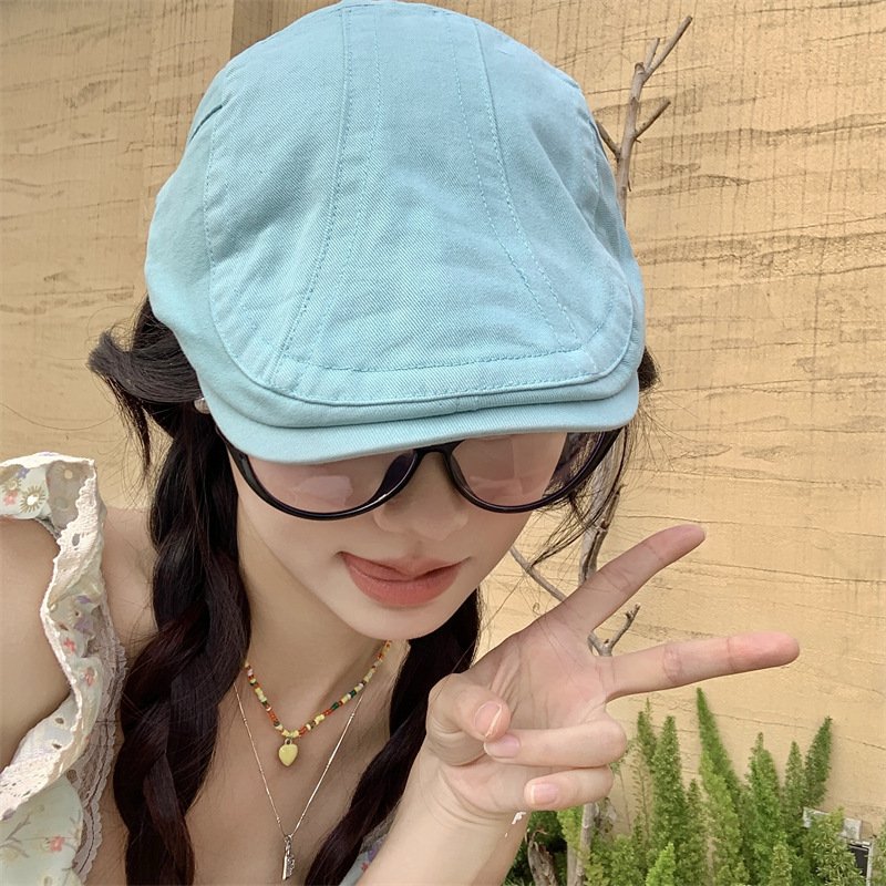 Lake Blue Retro Denim Sun Hat for Women