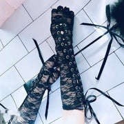 Elegant Lace Strap Gloves for Women